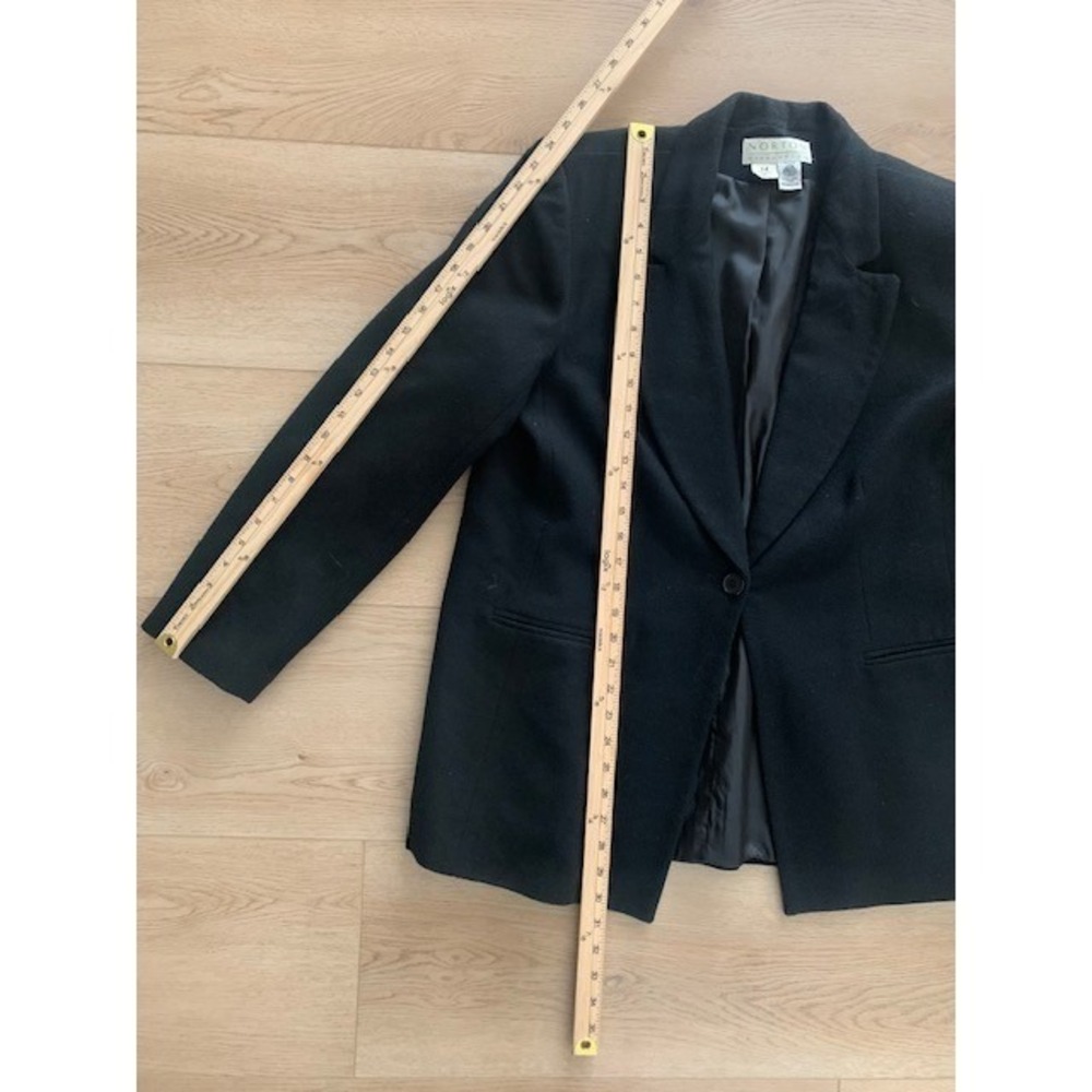 Norton McNaughton Black Wool Skirt Suit Vintage Blazer Set Size 14 16 Woolmark - Picture 5 of 12